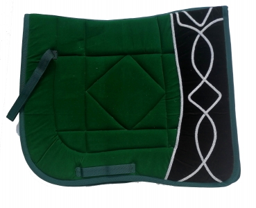 Saddlepad Barock for Showriding " Andaluz"  in green/black with silver lace