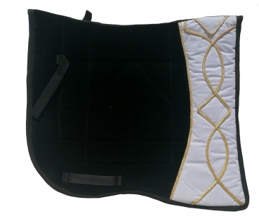 Saddlepad Barock for Showriding " Andaluz"  in black/white mit Gold -lace