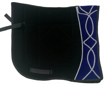 Saddlepad Barock for Showriding " Andaluz"  in black/royalblue with silver lace