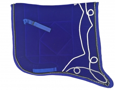 Saddlepad Barock for Showriding " Feria sparkle"  in royalblue with silver lace