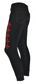 Damen Vollbesatzreithose  "Astarte" in black/red Größe 44