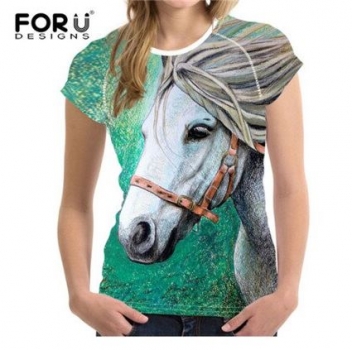 For U Designs Funktionsshirt Motiv " White Pony" Größe S