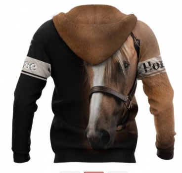 Neu! Trainingshoodie Unisex Hoodie "Golden horse" Größe XL