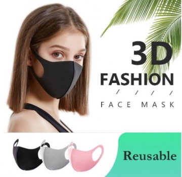 Waschbare Community-Gesichtsmaske "Breathe Smootly" 3 er Set