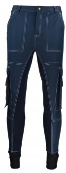 Herren Vollbesatzreithose "Caballeroso Cargo" in navy