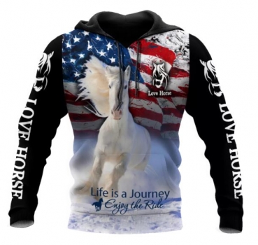 Neu! Trainingshoodie Unisex Hoodie "American Journey" Größe M