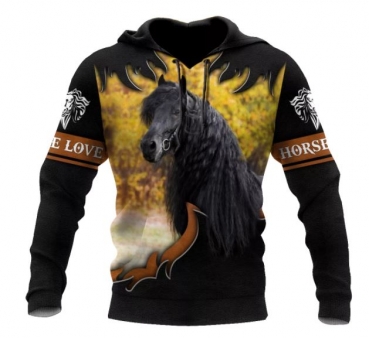 Neu! Trainingshoodie Unisex Hoodie "Frisian Horse Love" Größe M