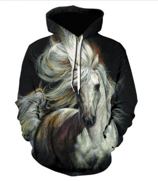 Unisex Hoodie "Wild horse" Größe XXL