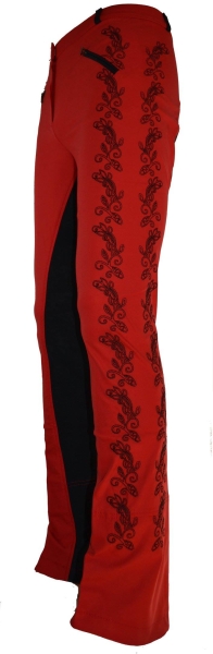 Damen Jodhpurreithose  "Luxury" in Rot/Schwarz Größe 40 kurz