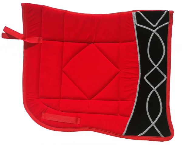 Saddlepad Barock for Showriding " Andaluz"  in red/black with silver lace