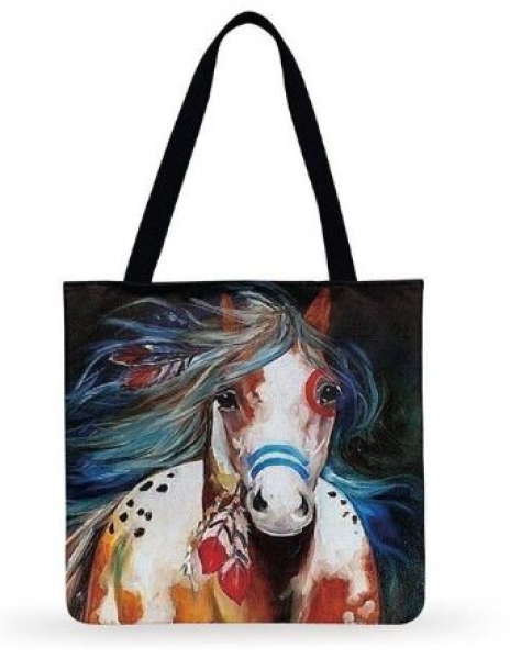 Einkaufstasche "Shopper" mit Pferdemotiv "Indian Horse" 40x40 cm