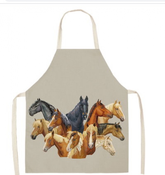 Pferdige Kochschürze 53 x 65 cm Motiv "Herde"