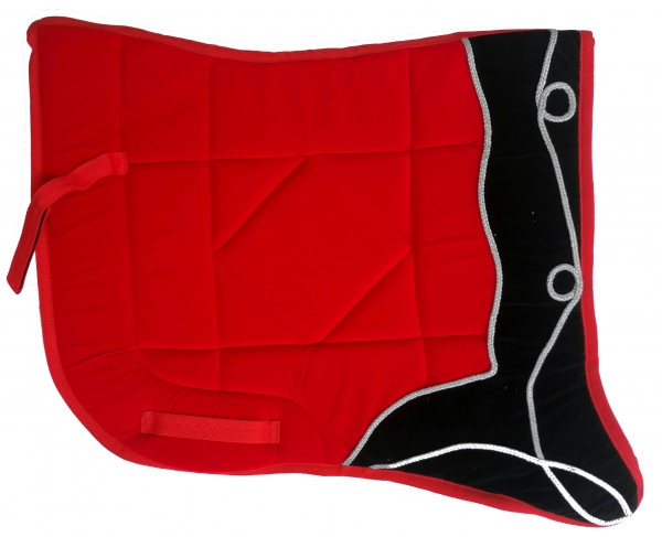Saddlepad Barock for Showriding " Jerez"  in red /black with silver lace