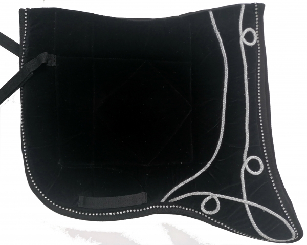 Saddlepad Barock for Showriding " Feria sparkle"  in black with silver lace