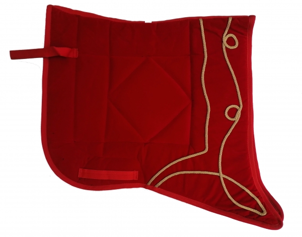 Saddlepad Barock for Showriding " Feria"  in red with golden lace