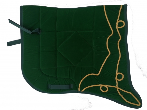 Saddlepad Barock for Showriding " Feria"  in green with golden lace