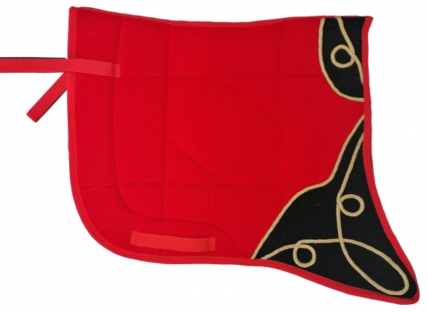 Saddlepad Barock for Showriding " Andaluz"  in red-black with golden lace
