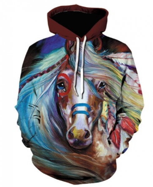 Unisex Hoodie "Indian horse 1" Größe XXXL