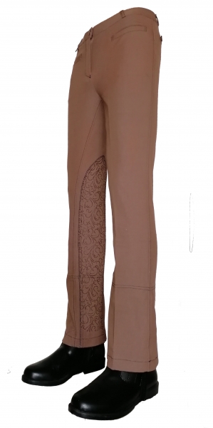 Damen Jodhpurreithose "Silikon Halfgrip" in Brownie-Camel