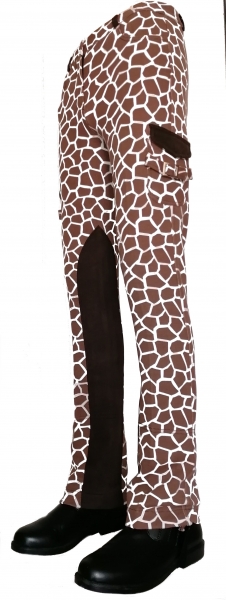 Damen Jodhpurreithose "Giraffe Half Pocket" in Braun Größe 36 lang