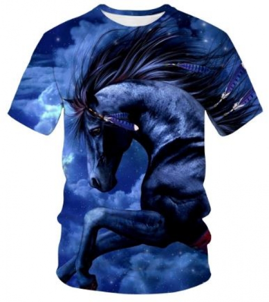 T-shirt "Blue Horse" Größe S