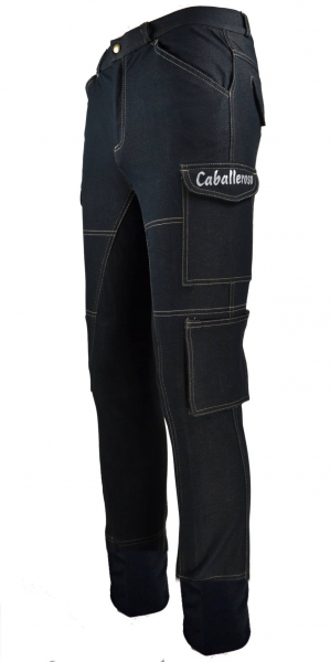 Herren Vollbesatzreithose "Caballeroso Advance" in Schwarz