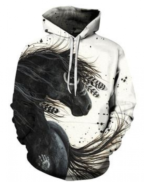 Unisex Hoodie "Black Indian" Größe XL