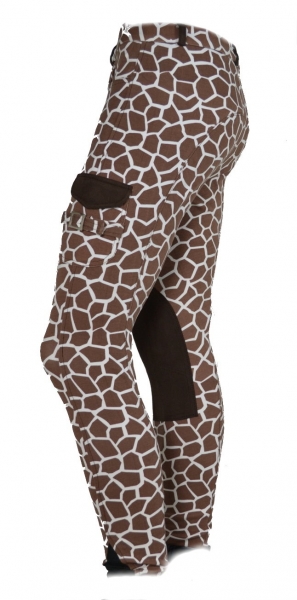 Damen Halbbesatzreithose  "Giraffe Pocket" in braun