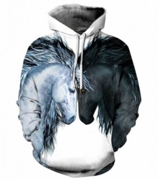 Neu! Leichter Unisex Hoodie "Double" Größe L