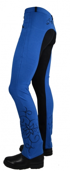 Damen Jodhpurreithose  "Flower" in Royalblau Größe 36