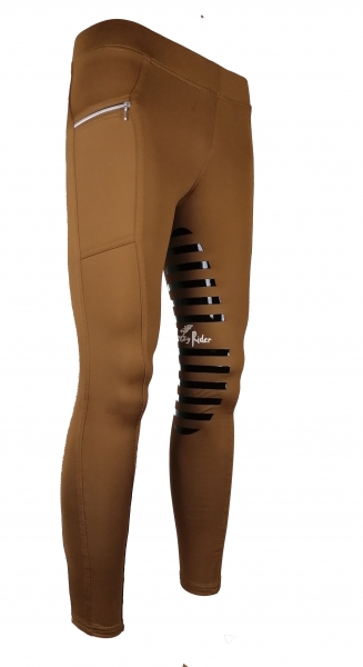 Kuschlige Thermo Reitleggings "Hello Winter" mit High Grip in Gold