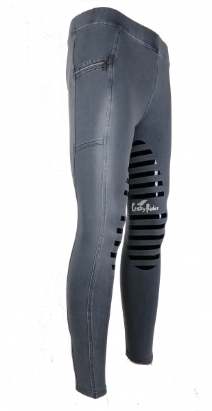 Reitleggings "Denim Performance" mit High Grip in Grey