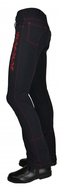 Damen Jodhpurreithose "Summertime" in Schwarz/Rot