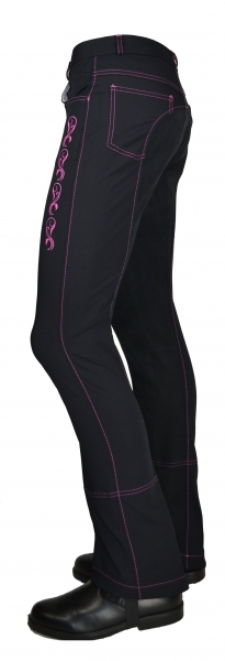 Damen Jodhpurreithose "Summertime" in Schwarz/Pink