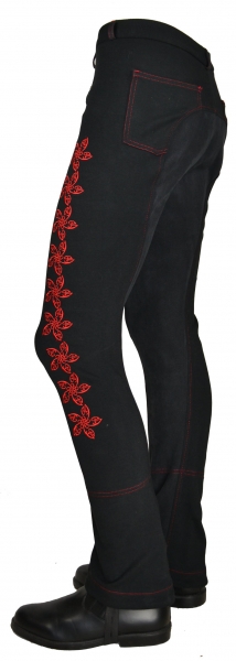 Damen Jodhpurreithose  "Astarte" in Black/red Größe 36 kurz