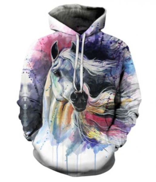 Neu! Leichter Unisex Hoodie "Rainbow" Größe L