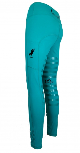 Reitleggings "Performance" mit High Grip in Türkis